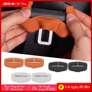 SEAMETAL Dây đai an toàn ô tô Khóa bảo vệ 2 chiếc Vỏ silicon mềm chống va chạm phổ thông