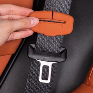 SEAMETAL Dây đai an toàn ô tô Khóa bảo vệ 2 chiếc Vỏ silicon mềm chống va chạm phổ thông