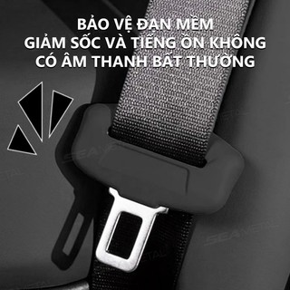 SEAMETAL Dây đai an toàn ô tô Khóa bảo vệ 2 chiếc Vỏ silicon mềm chống va chạm phổ thông