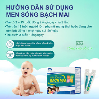 Combo 3 Men sống Bạch mai Men vi sinh cho bé Tiêu chảy Táo bón Rối loạn tiêu hóa 3 chủng lợi khuẩn