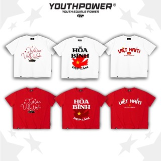 Áo Thun Boxy VIỆT NAM YOUTHPOWER Form Rộng Nam Nữ Oversize Unisex Cotton 2 Chiều 250gsm Cổ Tròn Local Brand Việt Nam