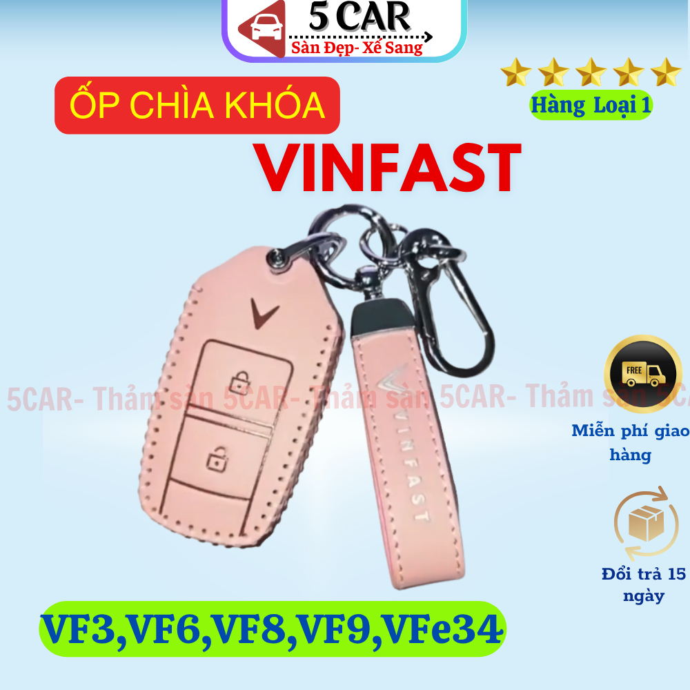 Ốp khoá, bao da chìa khóa xe Vinfast VF3,VF6,VF8,VF9,VFe34/ Nerio Green da làm đẹp bảo vệ chống xước chìa remote ô tô