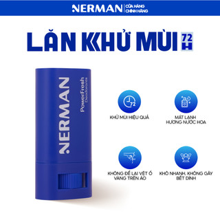 Lăn khử mùi cho nam dạng sáp hương nước hoa Nerman Power Fresh 18g