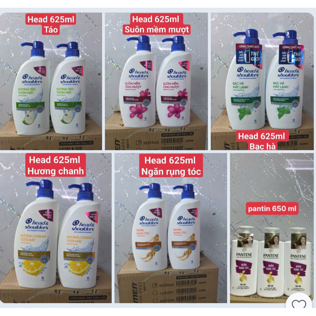Dầu Gội HEAD & SHOULDERS chai 625ml Bạc Hà/ Da Đầu Ngứa/ Ngăn Rụng Tóc/ Than Hoạt Tính/Antibac ( sạch sâu và khử mùi )