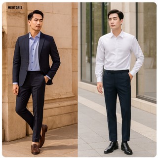 Quần Âu Slimfit MENTORIS, Hàng cao cấp, thiết kế sang trọng, tốn dáng và thoải mái MTR05S
