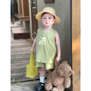 HONEY (6M-6Y) Bộ quần áo sát nách thể thao cotton thoáng mát, thấm hút tốt 6 hoạ tiết đáng yêu 10kg đến 29kg