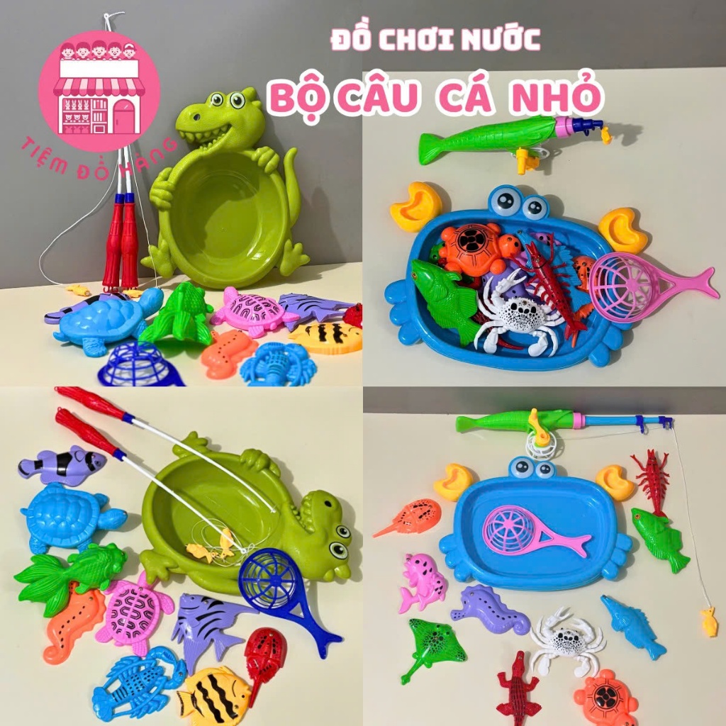 Túi Đồ Chơi Câu Cá Nam Châm To Có Chậu Nhiều Hình Thù Cho Bé
