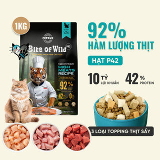 [ Thanh lý ] Thức Ăn Hạt Cho Mèo Bite Of Wild 1kg Mix Topping Dùng Cho Nhiều Lứa Tuổi - Bite of Wild
