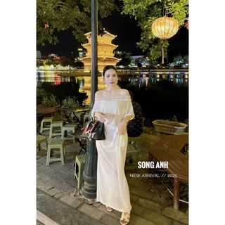 Set 3in1 áo xinh xắn mix ren hoa chun eo thắt nơ tua rua phối chân váy suông dài tiểu thư cho nàng - BaoTrang.clothes
