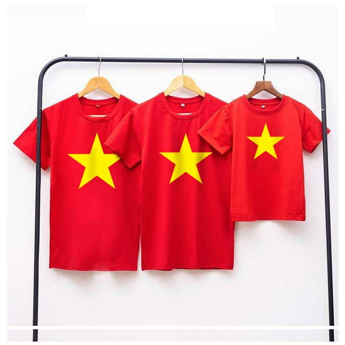 Áo phông Việt nam cờ đỏ sao vàng áo thun Tổ Quốc cổ tròn ngắn tay yêu nước vải su dày dặn mềm mát XUZI.