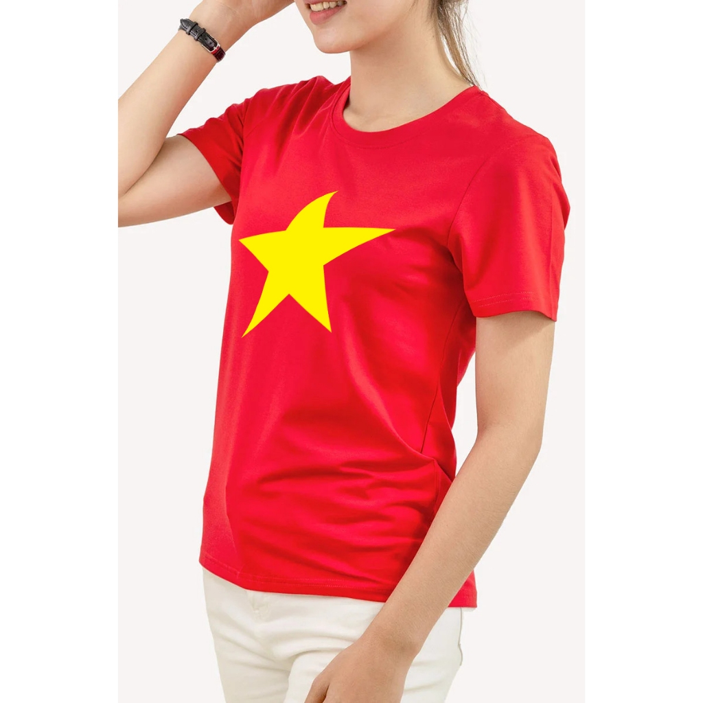Áo phông Việt nam cờ đỏ sao vàng áo thun Tổ Quốc cổ tròn ngắn tay yêu nước vải su dày dặn mềm mát XUZI.