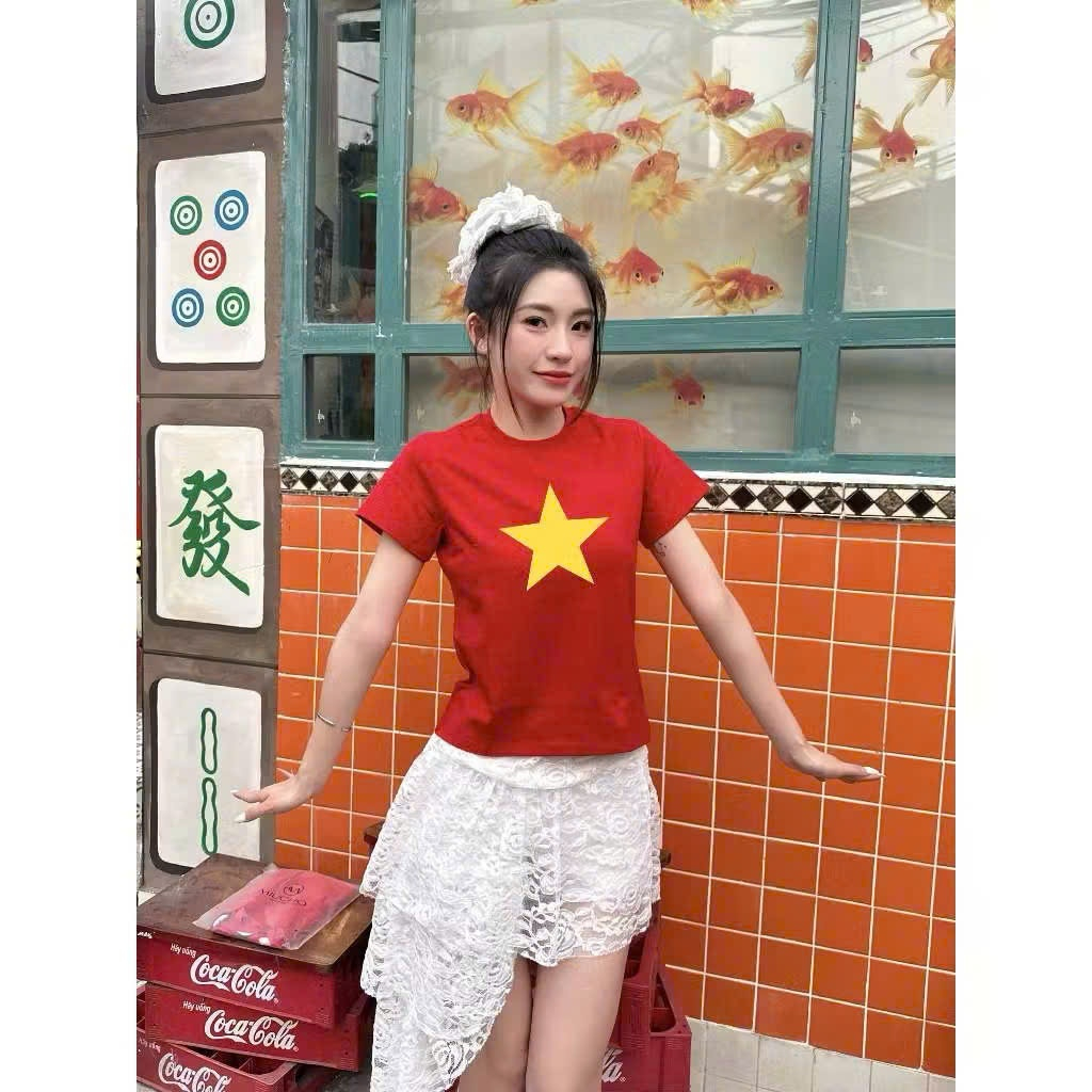Áo phông Việt nam cờ đỏ sao vàng áo thun Tổ Quốc cổ tròn ngắn tay yêu nước vải su dày dặn mềm mát XUZI.
