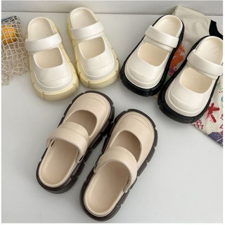 Dép sục nữ đế cao 5 cm form Mary Jane Trơn Basic Mita kiểu sandal quai hậu CS-176