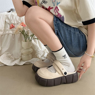 Dép sục nữ đế cao 5 cm form Mary Jane Trơn Basic Mita kiểu sandal quai hậu CS-176