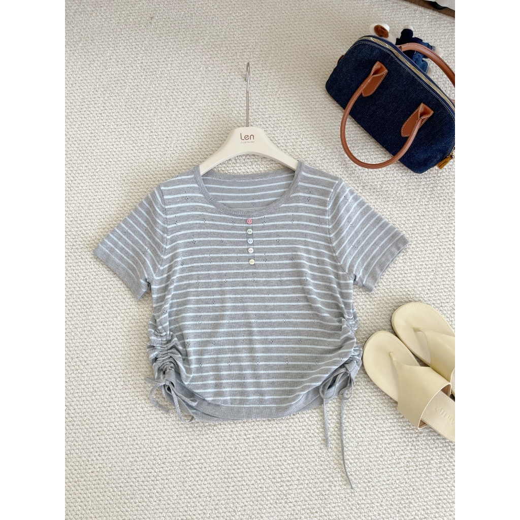 Áo len nữ LENCLOTHING A860163-00 - Áo dệt kim rút eo nút nhiều màu ...