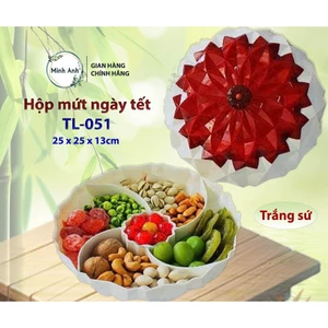 051 - Khay Mứt Cánh Sen 5 Ngăn Cao Cấp – Mẫu Mới Sang Trọng TL 051