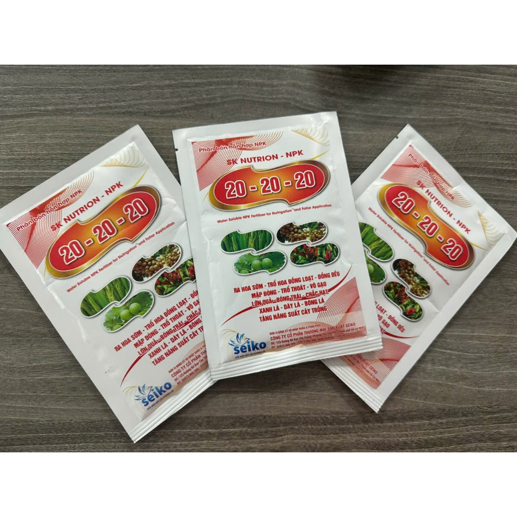 Phân SK NUTRION NPK 20-20-20 + TE -50gr (xuất xứ: Hà Lan)– Đa dụng, nuôi đều thân, lá, hoa, trái