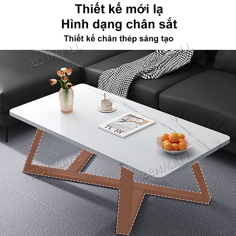 SUNNY Bàn trà giả đá phong cách Bắc Âu khung sắt sơn tĩnh điện phù hợp phòng khách hiện đại