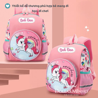 Balo Thêu Tên Cho Bé 1-5 Tuổi, Nhân Vật Hoạt Hình Ngộ Nghĩnh, Chống Thấm Cho Bé Đi Học, Đi Chơi