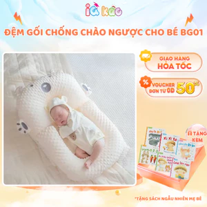 Gối Chống Trào Ngược Sơ Sinh 3 Trong 1 Cao Cấp BG01 - Giảm Nôn Trớ, Vải 3D Thoáng Khí, Dễ Giặt IQKAO