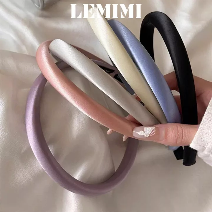 Băng đô cài tóc lụa Lemimi Cài tóc bản nhỏ Bờm cài tóc Bờm tóc nữ xinh phong cách Hàn Quốc FG052