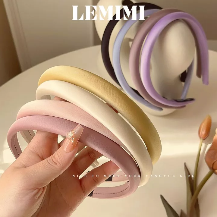 Băng đô cài tóc lụa Lemimi Cài tóc bản nhỏ Bờm cài tóc Bờm tóc nữ xinh phong cách Hàn Quốc FG052