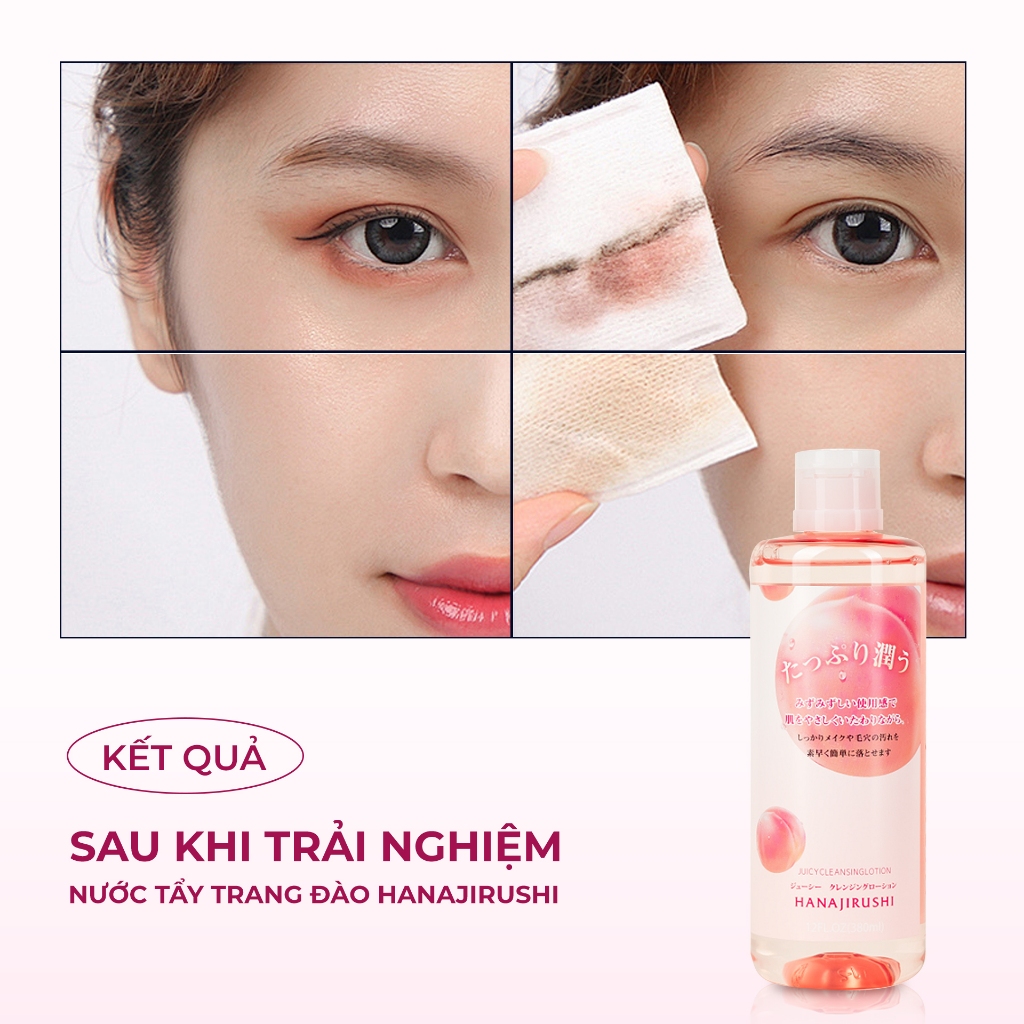 Nước Tẩy Trang Làm Sạch Sâu Dịu Nhẹ Dưỡng Ẩm Cho Da Nhạy Cảm HANAJIRUSHI Juicy Cleasing Lotion 380ml