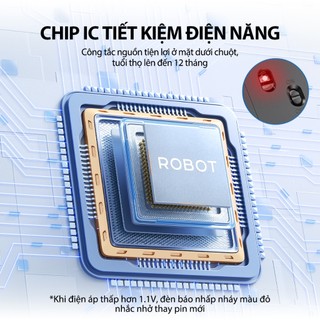 Chuột Quang Không Dây Tĩnh Âm ROBOT M390 Màu Đen/ Màu Xám 1600 DPI Bluetooth 2.4 GHZ - Bảo Hành 1 Đổi 1