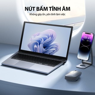 Chuột Quang Không Dây Tĩnh Âm ROBOT M390 Màu Đen/ Màu Xám 1600 DPI Bluetooth 2.4 GHZ - Bảo Hành 1 Đổi 1