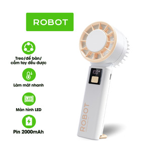 Quạt Mini Cầm Tay Robot RT- HF01 Màu Trắng Tốc Độ Động Cơ Cao  - Bảo hành 1 Năm