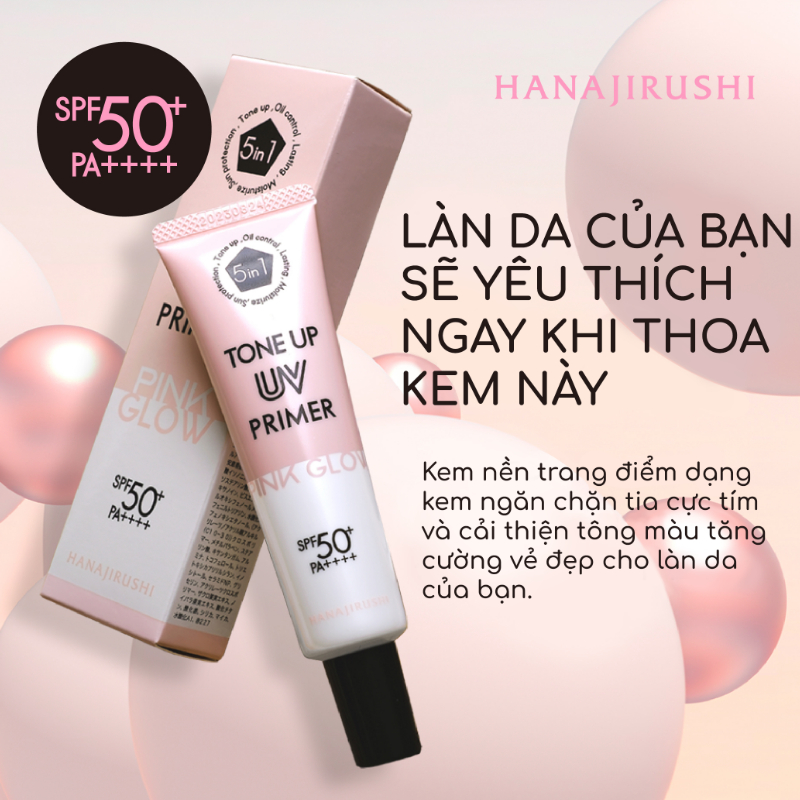 Kem Chống Nắng nâng tông, kiềm dầu PRIMER PINK GLOW