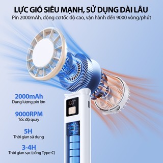 Quạt Mini Cầm Tay Robot RT- HF01 Màu Trắng Tốc Độ Động Cơ Cao  - Bảo hành 1 Năm