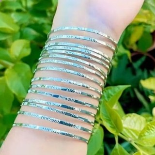 [Tặng bông tai khi mua 3 bộ ] Ximen vòng tay 3ly chạm Không đen không gỉ KHÔNG KHÓA Trang sức Bé Heo
