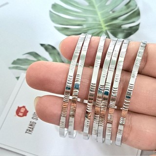 [Tặng bông tai khi mua 3 bộ ] Ximen vòng tay 3ly chạm Không đen không gỉ KHÔNG KHÓA Trang sức Bé Heo