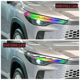 Decal Trang Trí Đèn Trước Cho Xe Toyota Corolla Cross Form mới – In PVC Trên Nền Trong (Tặng Kèm Gạt Vuốt)