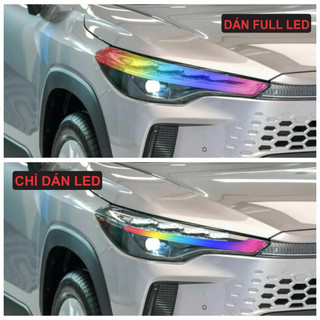 Decal Trang Trí Đèn Trước Cho Xe Toyota Corolla Cross Form mới – In PVC Trên Nền Trong (Tặng Kèm Gạt Vuốt)