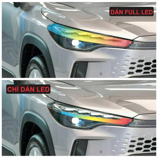 Decal Trang Trí Đèn Trước Cho Xe Toyota Corolla Cross Form mới – In PVC Trên Nền Trong (Tặng Kèm Gạt Vuốt)