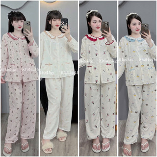 Bộ Bầu - bộ sau sinh - BỘ DÀI ĐŨI NHĂN HÌNH CỔ BÈO - Nhiều Màu, Áo Có Khoá Kéo & Quần Có Chun Chỉnh