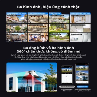 Chính Hãng | Camera 3 Mắt VSTARCAM CS621SR-6MP, 3 Khung Hình 3 Hướng, Đàm Thoại 2 Chiều, Nhìn Đêm.