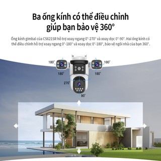Chính Hãng | Camera 3 Mắt VSTARCAM CS621SR-6MP, 3 Khung Hình 3 Hướng, Đàm Thoại 2 Chiều, Nhìn Đêm.