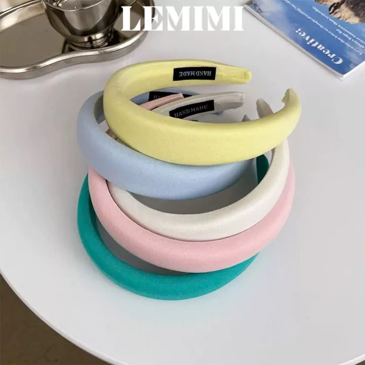 Băng đô cài tóc Lemimi Cài tóc lụa bản lớn Bờm cài tóc Bờm tóc nữ xinh phong cách Hàn Quốc FG004