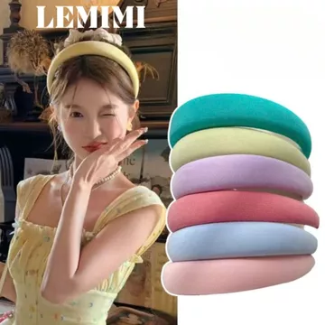Băng đô cài tóc Lemimi Cài tóc lụa bản lớn Bờm cài tóc Bờm tóc nữ xinh phong cách Hàn Quốc FG004