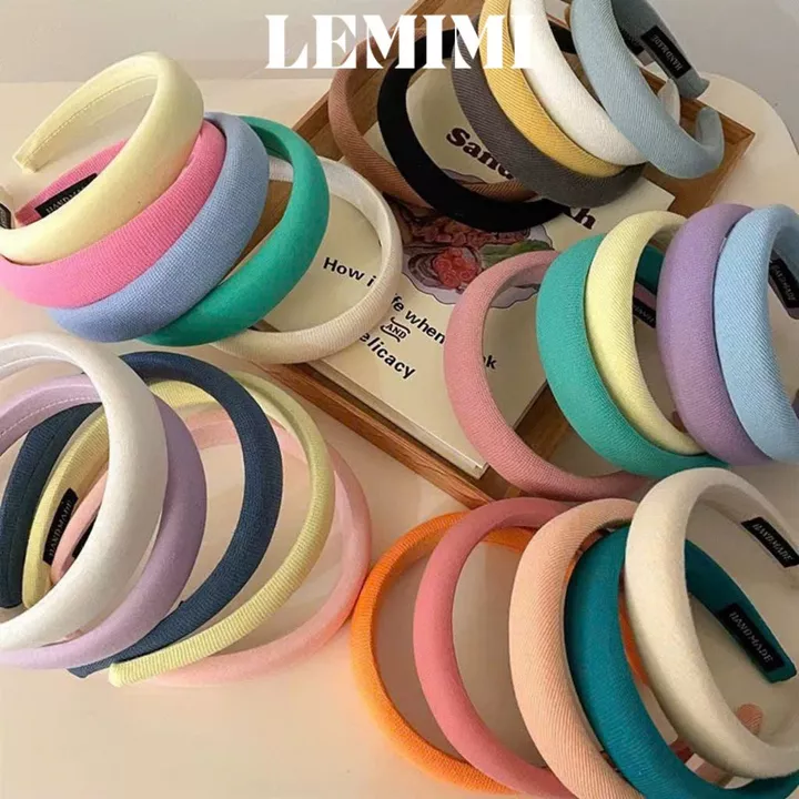 Băng đô cài tóc Lemimi Cài tóc lụa bản lớn Bờm cài tóc Bờm tóc nữ xinh phong cách Hàn Quốc FG004