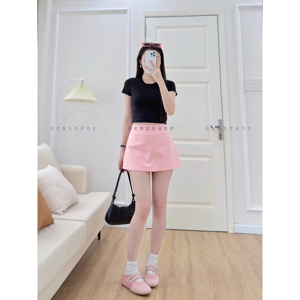 Áo Thun Croptop Ôm Trơn Thun Cotton Co Giãn 4C Mềm Mịn Tôn Dáng Genzshop