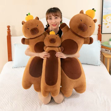 Gối Ôm Chuột Capybara Quả Cam Ôm Đứng Gấu Bông Capybara Thân Dài cute Đáng Yêu Có Thể Làm Gối ôm Gối Đầu Làm Quà Tặng
