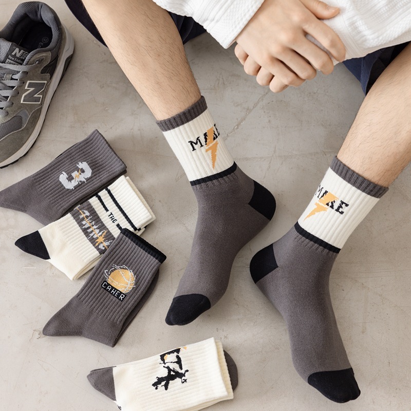 Tất STURRUPN, Vớ cổ cao cotton Nam Nữ xu hướng đường phố
