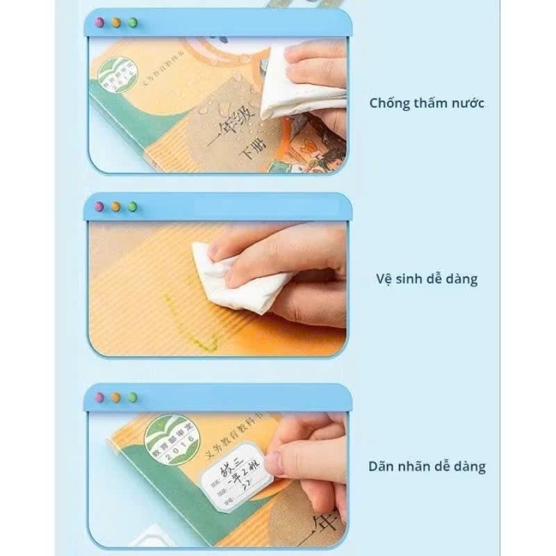 10 tờ Decal bọc sách vở chống rách, chống nước, chống bẩn cho học sinh tặng kèm nhãn vở