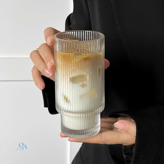 Ly Thuỷ Tinh Hoạ Tiết Vân Sọc | Cốc Sinh Tố, cocktail Hot Summer | Cốc TT Cao Cấp Phong Cách Nhật Bản 2 tầng dáng trụ