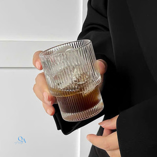 Ly Thuỷ Tinh Hoạ Tiết Vân Sọc | Cốc Sinh Tố, cocktail Hot Summer | Cốc TT Cao Cấp Phong Cách Nhật Bản 2 tầng dáng trụ