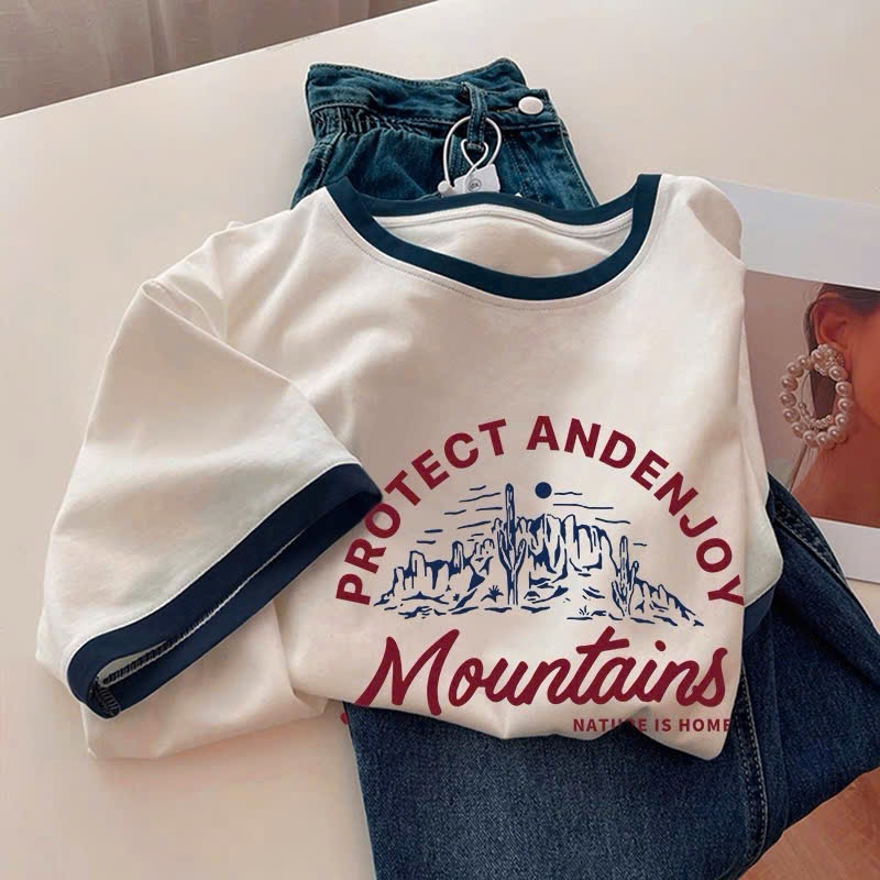 Áo thun nữ ngắn tay bo viền JULY FASHION, Áo phông bo viền in hình, Chất thun Cotton dày dặn mát mẻ, thấm mồ hôi